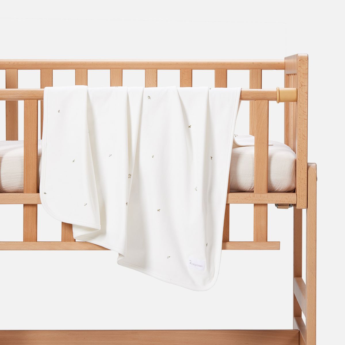 BABYROSEN - Manta Algodón Hojas Verdes 80 x 80 cm