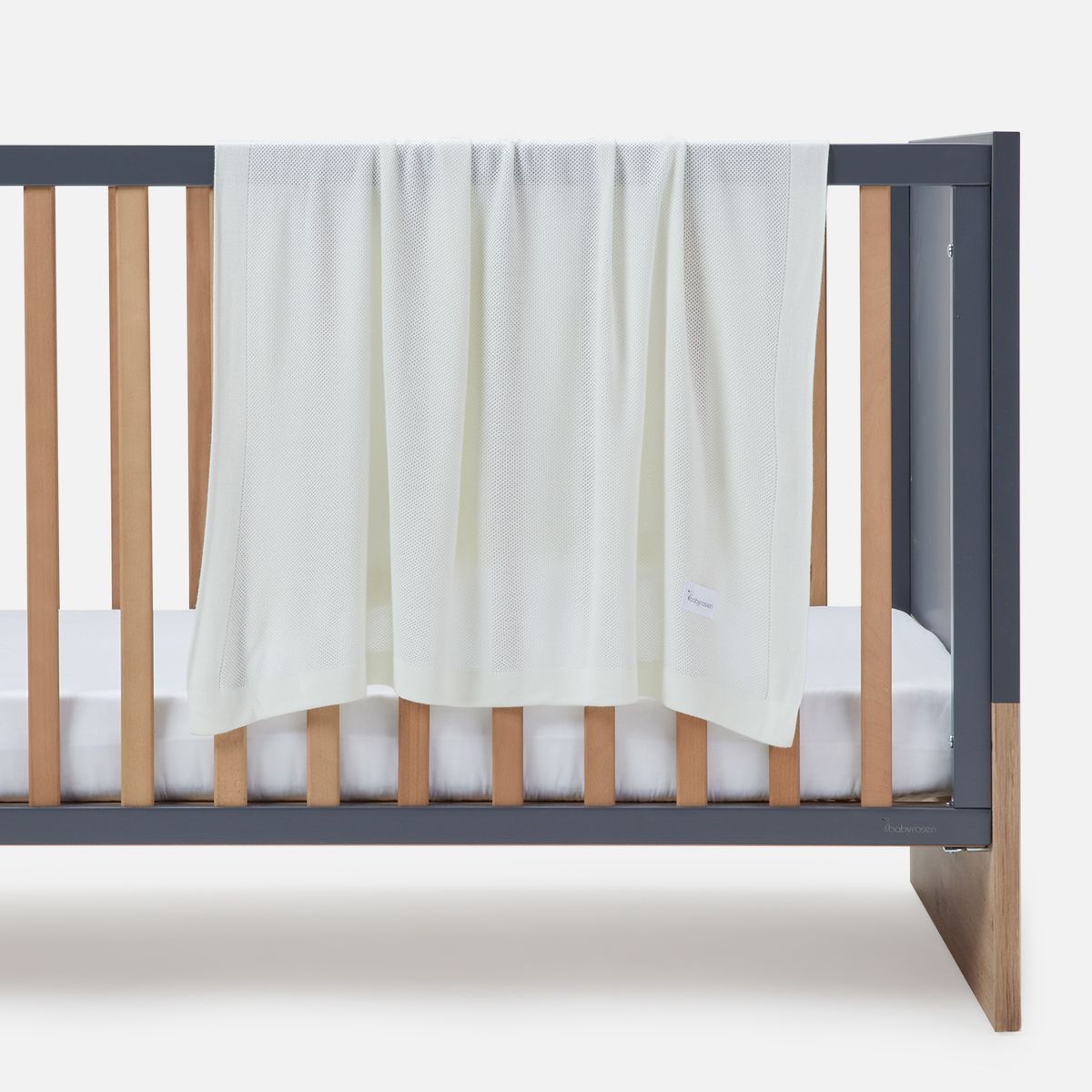 BABYROSEN - Manta Tejida Bambú Blanco 90 x 90 cm