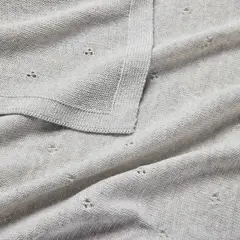BABYROSEN - Manta Tejida Lana Merino Gris Claro 80 x 100 cm