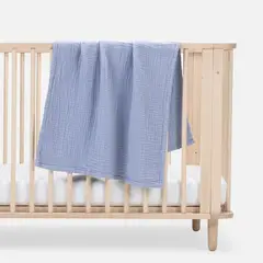 BABYROSEN - Manta Muselina Azul Acero 70 x 100 cm