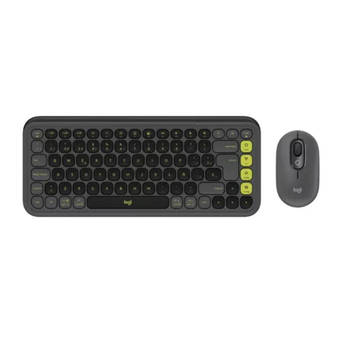 FACTORYTECH - Kit Teclado y Mouse Logitech Pop Icon Español Negro