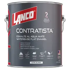 LANCO - Esmalte al agua Pro Contratista Mate Blanco 1GL