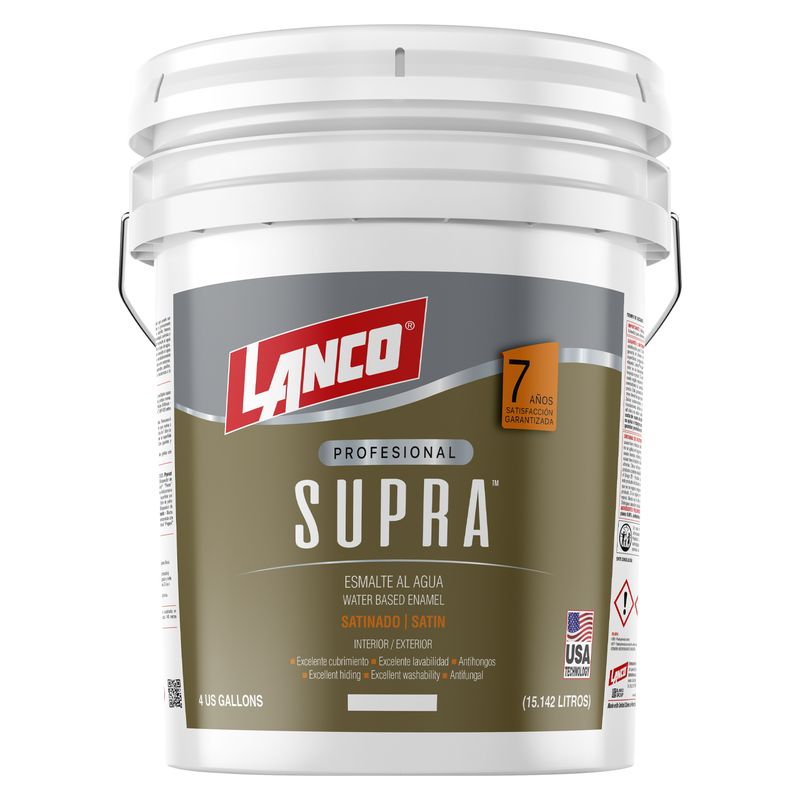 LANCO - Lanco Esmalte al agua Supra Satin Blanco 4GL