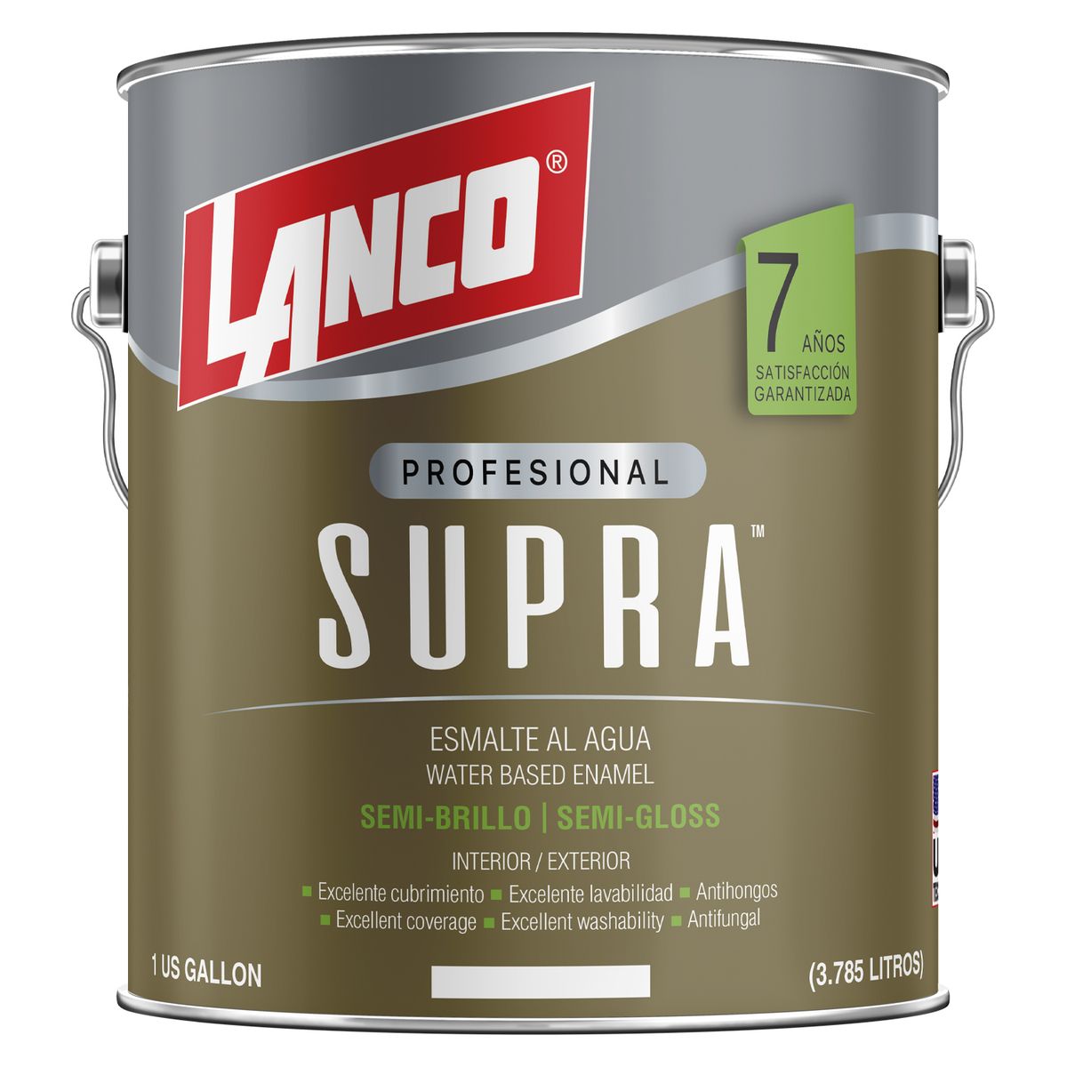 LANCO - Lanco Esmalte al agua Supra Semi Brillo Blanco 1GL