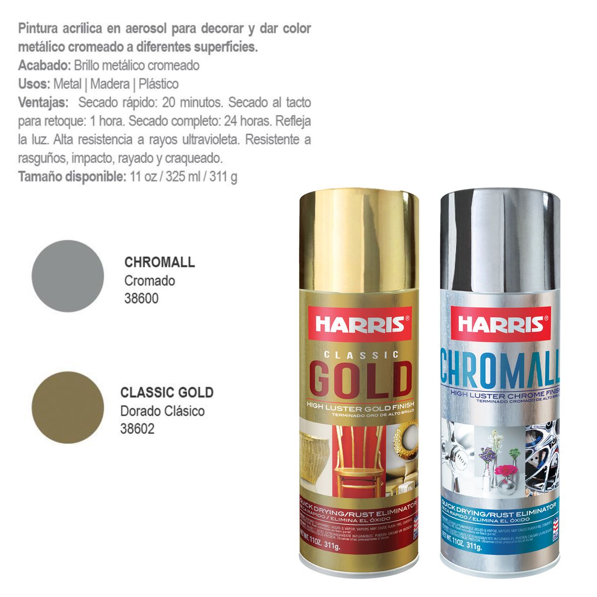HARRIS - PINTURA SPRAY CROMADA 311GR