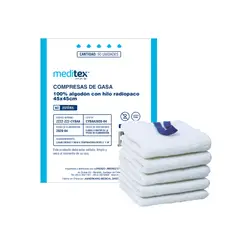 MEDITEX - COMPRESA DE GASA DE ALGODÓN DE 45CM X 45CM NO ESTÉRIL