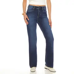 WADOS - JEANS RECTO TIRO ALTO PRETINA BASICA 1 BOTON