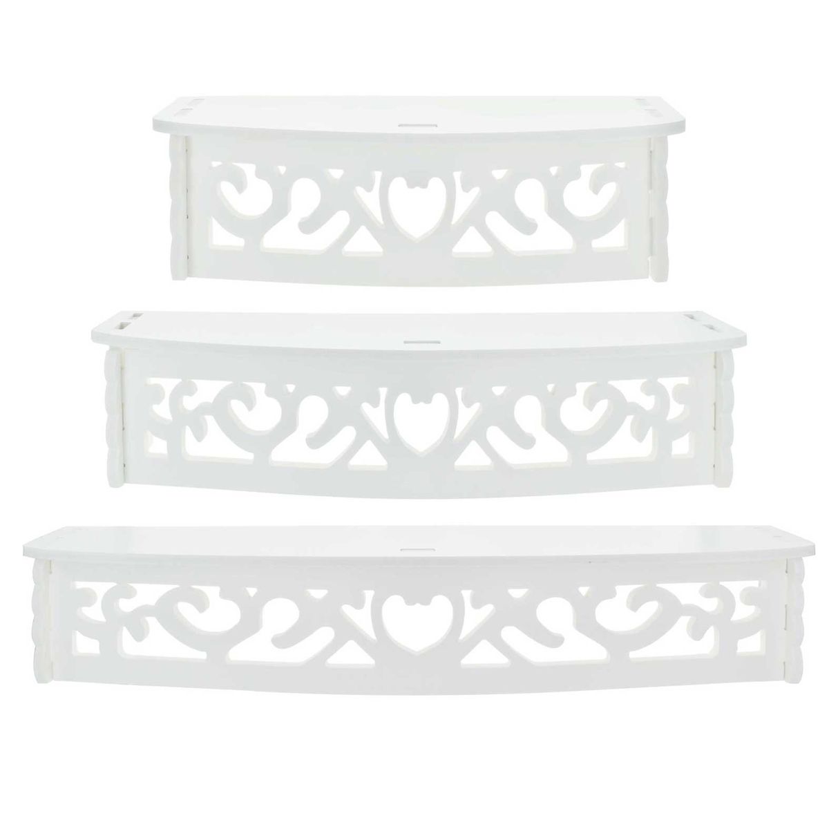 GENERICO - Set 3 Repisas de Pared Flotantes Melamina Blanca