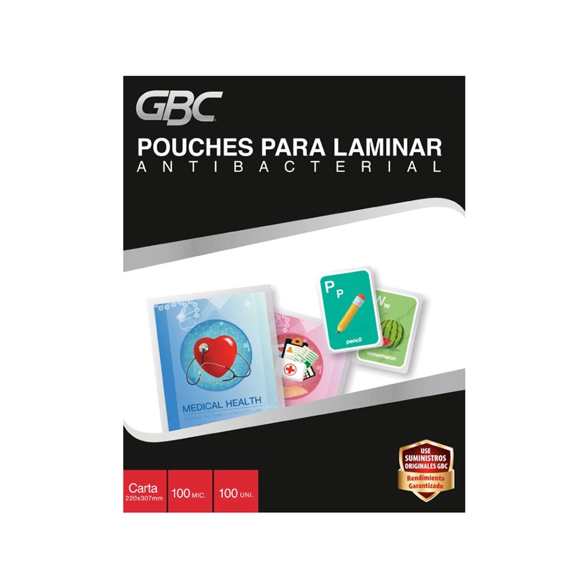 GENERICO - Caja Pouches Antibacterial GBC Carta 4MIL – Pack 100 Unidades