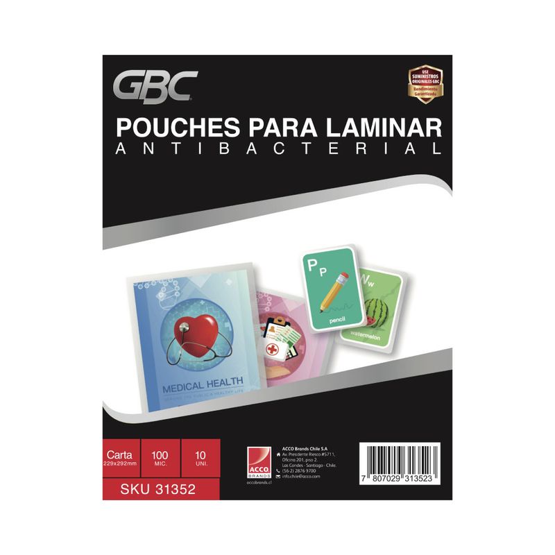 GENERICO - Pouche Antibacterial Carta 100Mic (229x292 mm) 10 UN.GBC