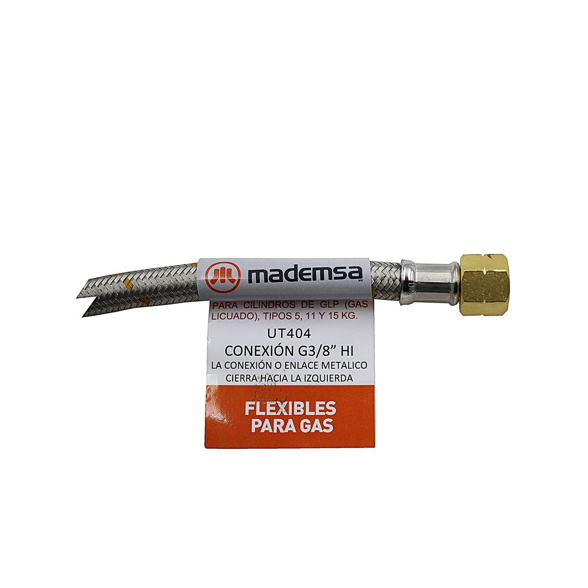 MADEMSA - Flexible Manguera Gas Cocina/Encimera 100 cm 3/8 x 1/2 14 mm