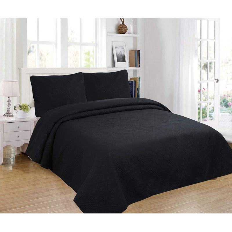 GENERICO - Cubrecama quilt verano 2 plazas negro