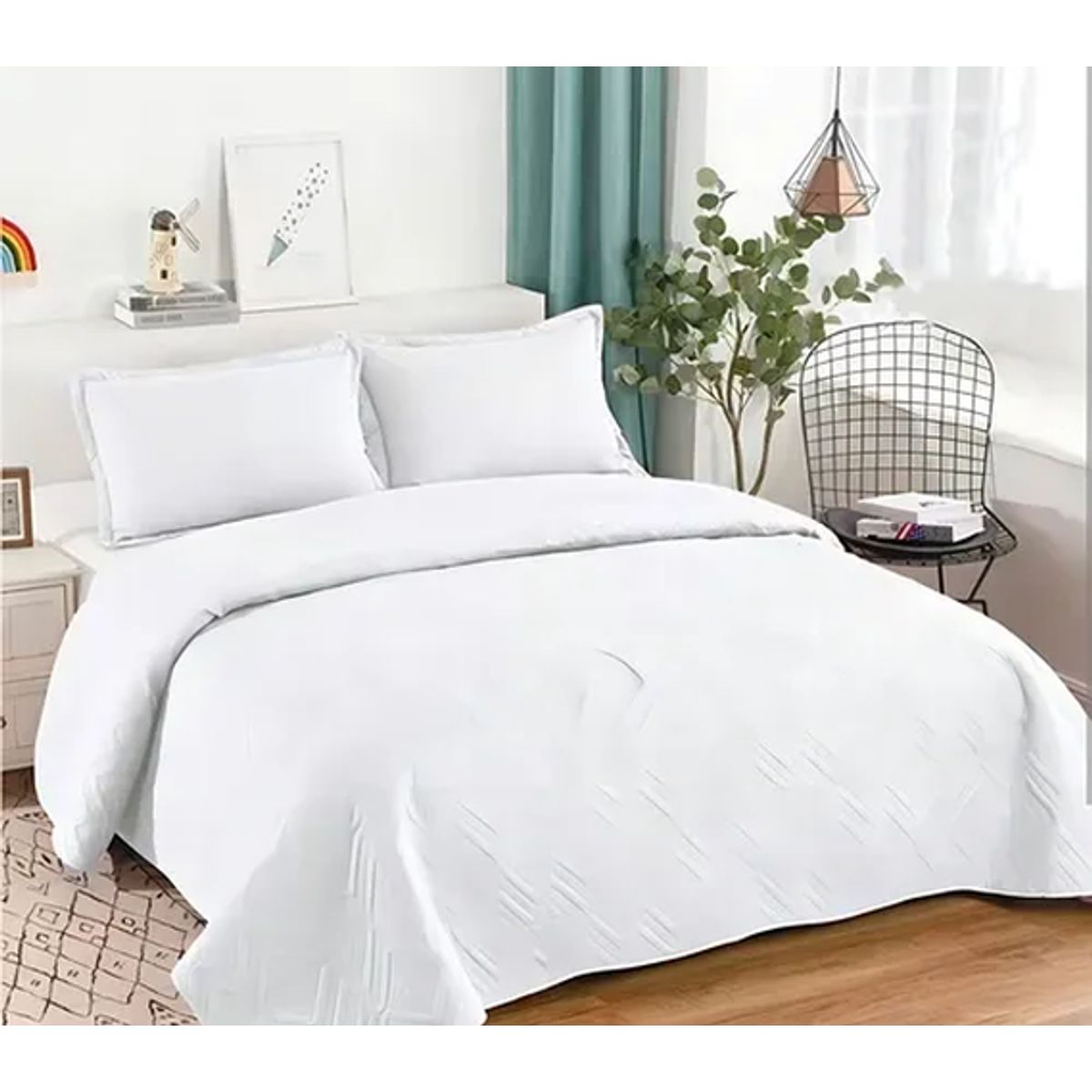 GENERICO - Cubrecama quilt verano 2 plazas blanco