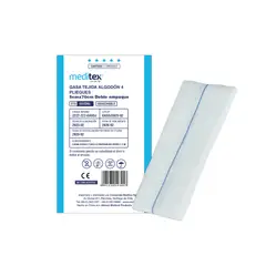 MEDITEX - GASA TEJIDA ALGODÓN 4 PLIEGUES 5CMX70CM DOBLE EMPAQUE