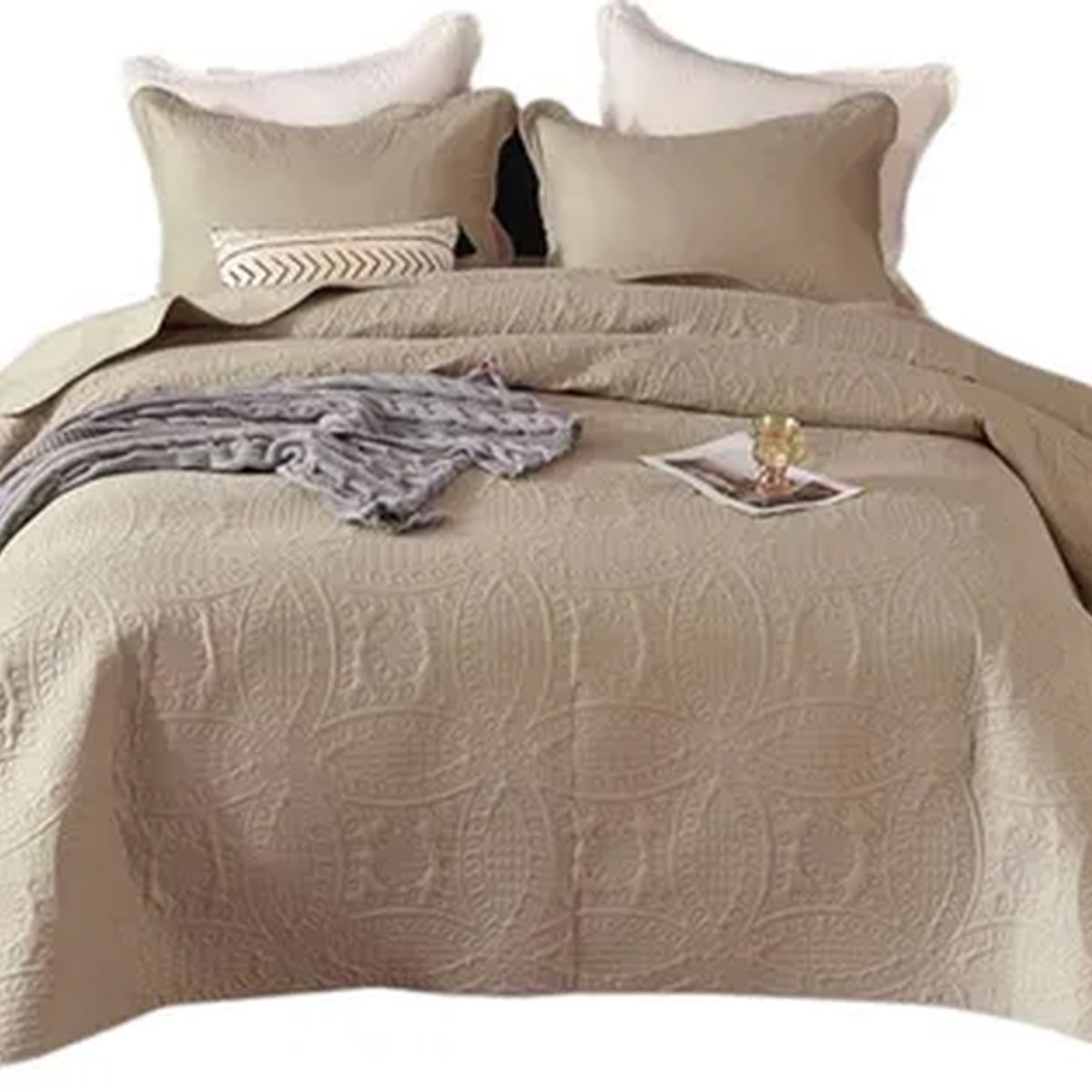 GENERICO - Cobertor verano king unicolor gris claro Rey