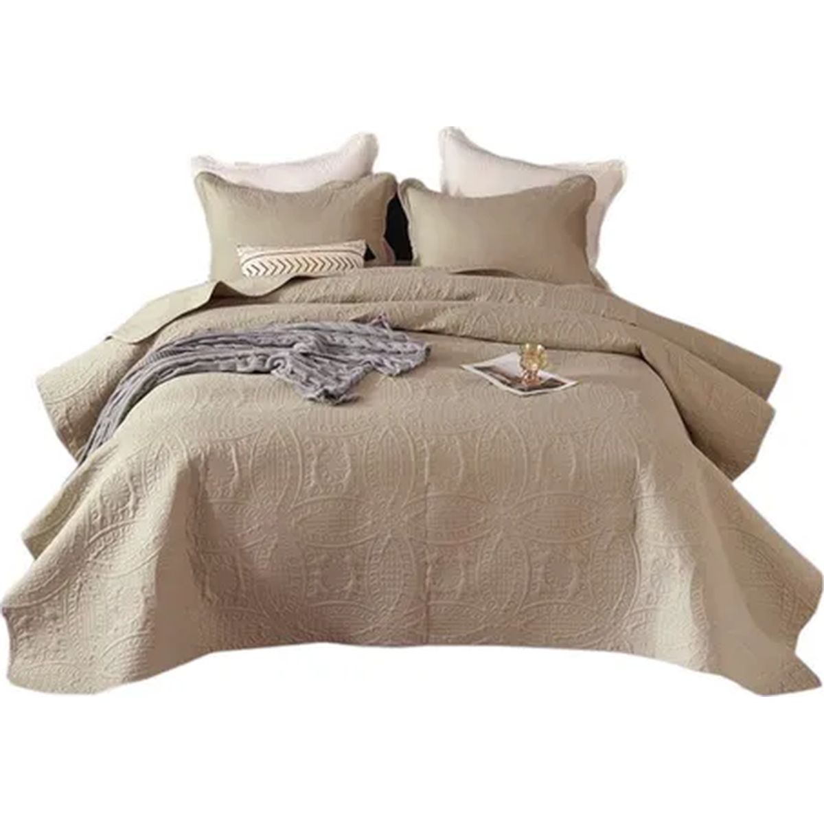 GENERICO - Cobertor verano king unicolor gris claro Rey