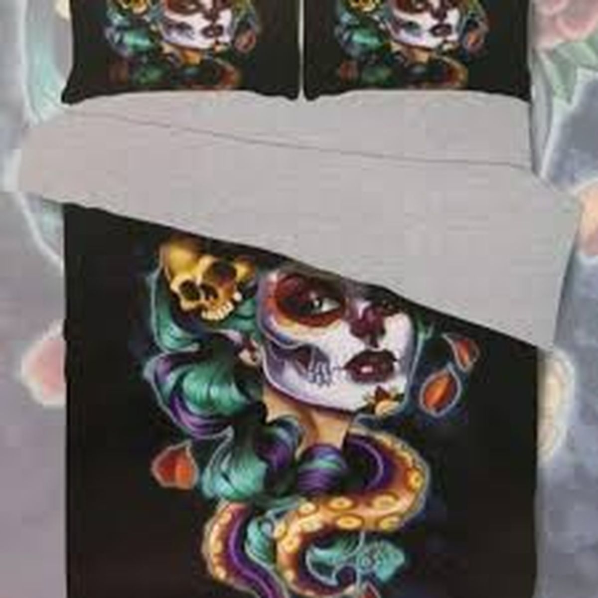 GENERICO - Cubrecama quilt verano 2 plazas estampado catrina