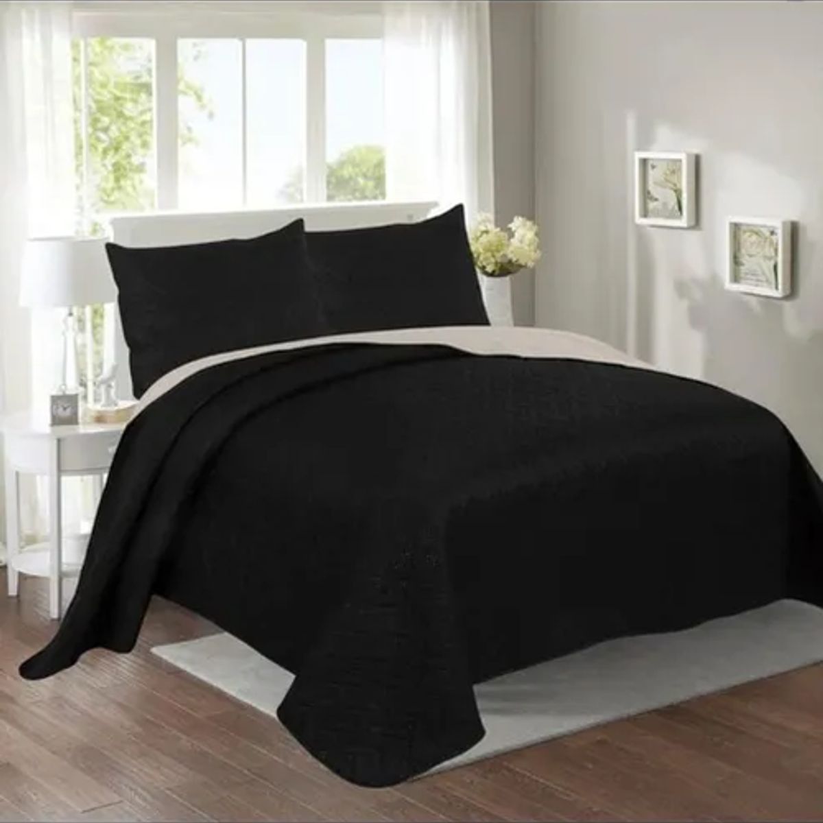 GENERICO - Cubrecama quilt sherpa 2 plazas unicolor