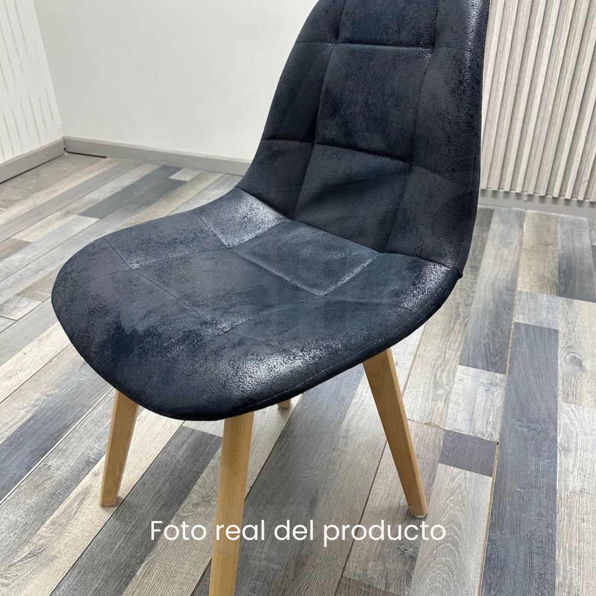 HABITA2 CHILE - Pack 2 silla de comedor capitone gamuza