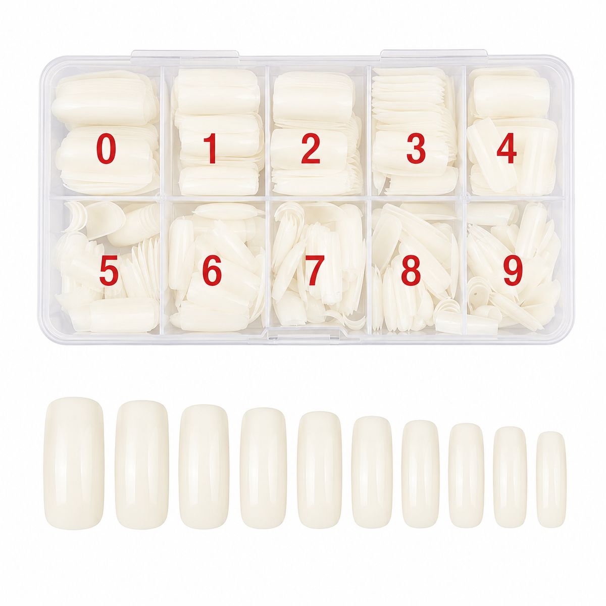 GENERICO - Caja De Uñas Postizas Color Hueso 500unidades