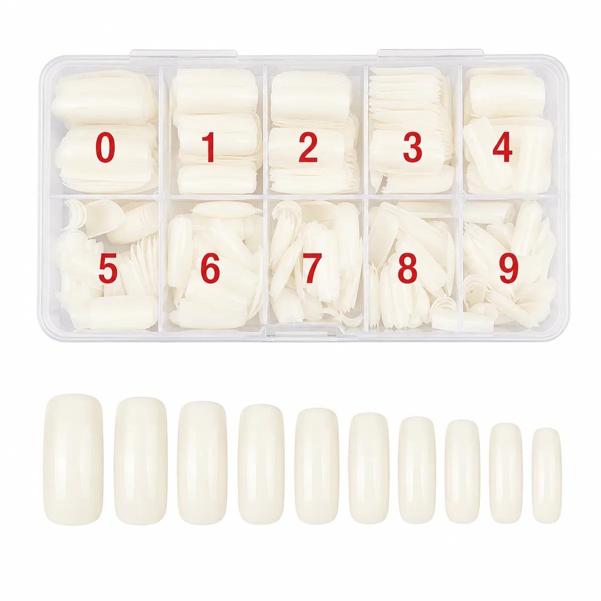 GENERICO - Caja De Uñas Postizas Color Hueso 500unidades