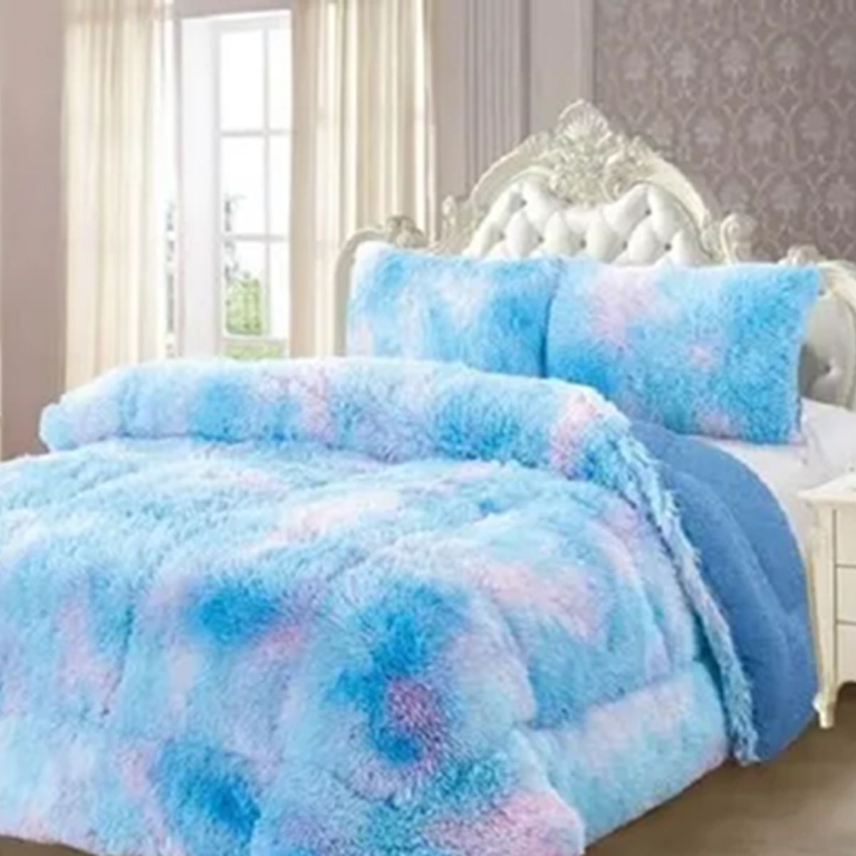 GENERICO - Cobertor peludo chiporro 2 plazas + fundas