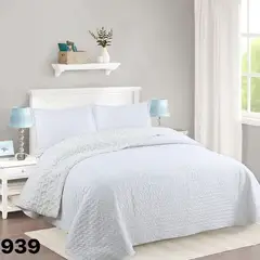 GENERICO - Cubrecama quilt sherpa 2 plazas unicolor