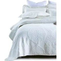 GENERICO - Cubrecama bordado algodón 2 plazas gama alta