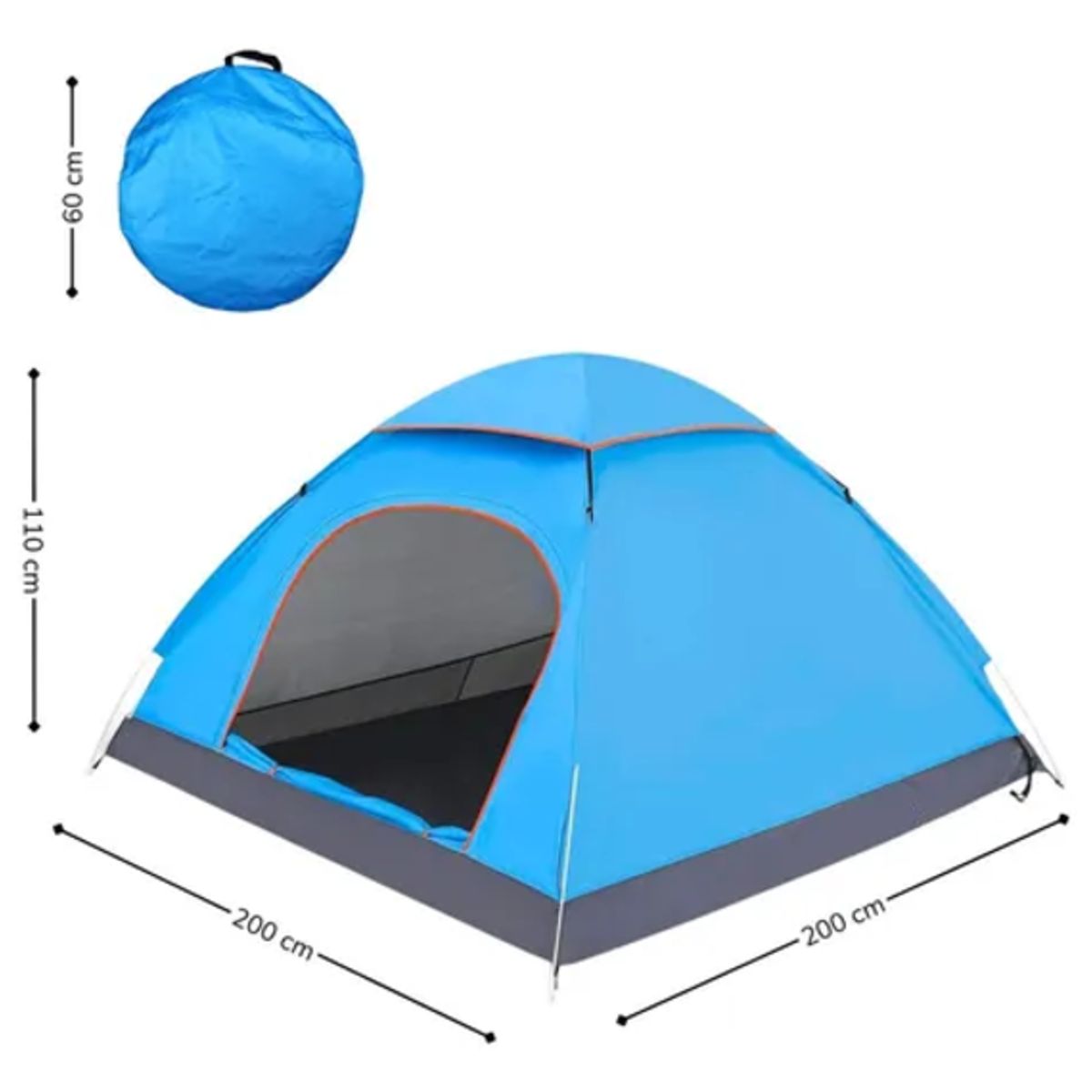 GENERICO - Carpa 2-3 personas instantánea uv celeste