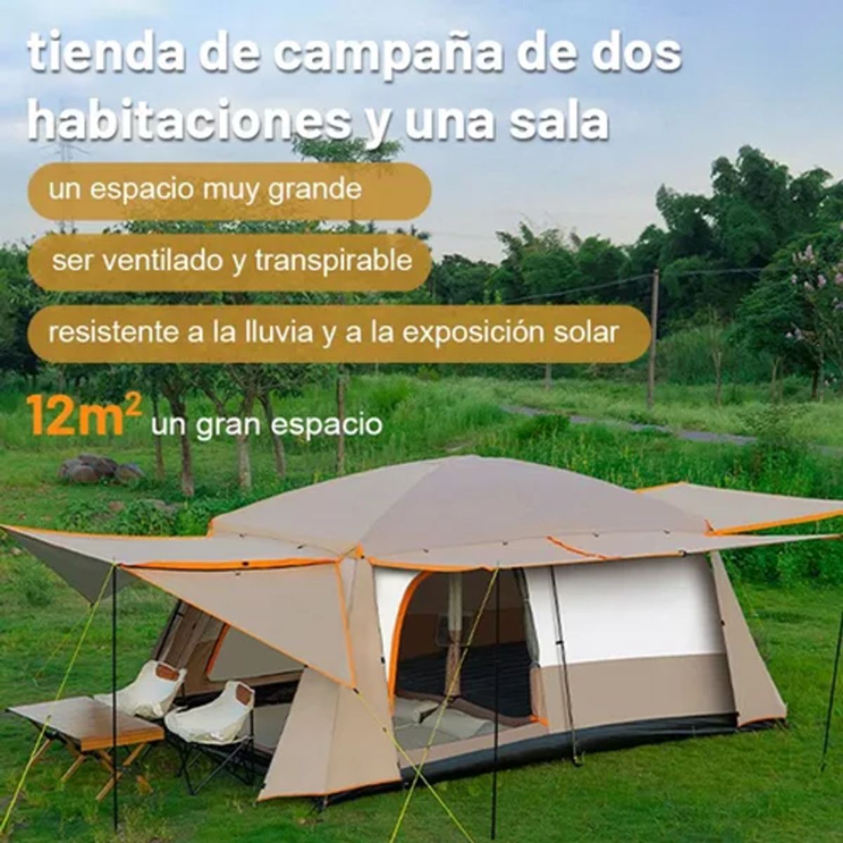 GENERICO - Carpa acampada 8-12 personas doble capa