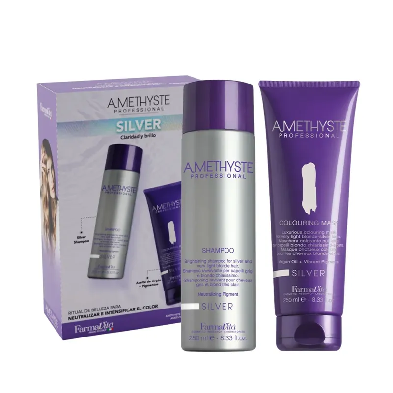 FARMAVITA - Pack Farmavita Silver Shampoo 250ml Mascara 250ml Claridad y Brillo