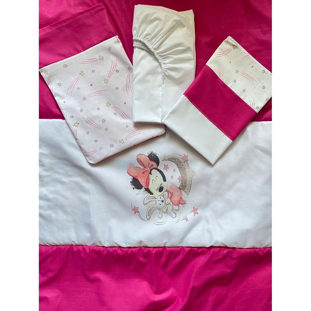 GENERICO - Juego de sabana cuna colecho mas cobertor fucsia