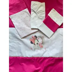 GENERICO - Juego de sabana cuna colecho mas cobertor fucsia