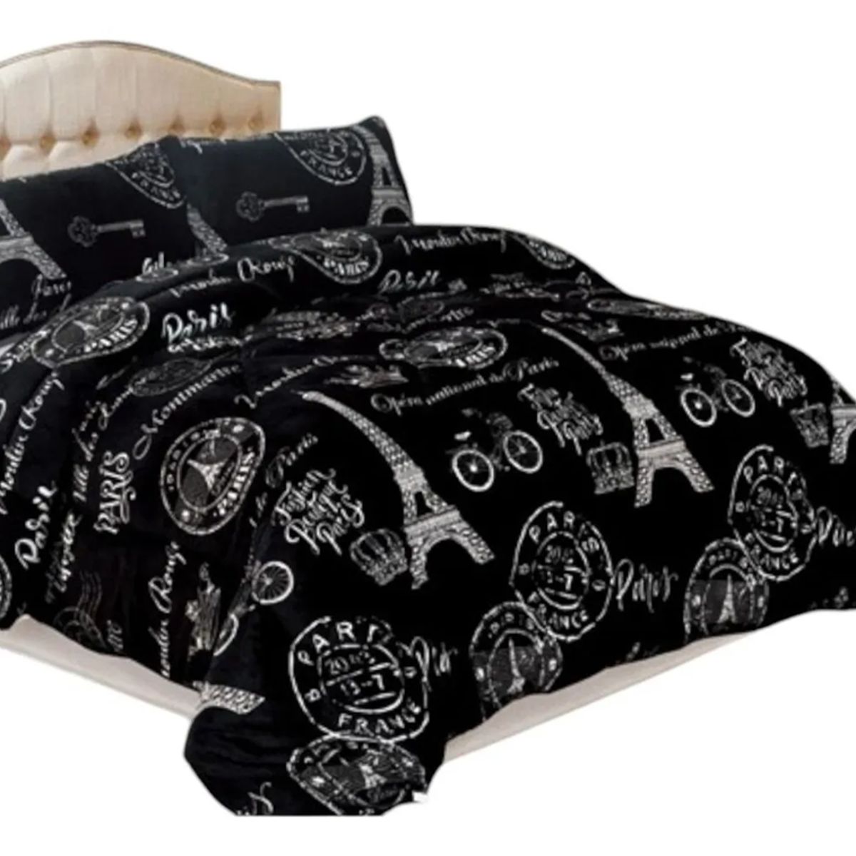 GENERICO - Cobertor Plumón Plush Liso Chiporro 2 Plazas + 2 Fundas