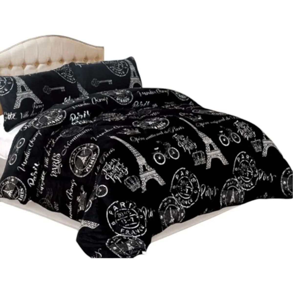 GENERICO - Cobertor Plumón Plush Liso Chiporro 2 Plazas + 2 Fundas