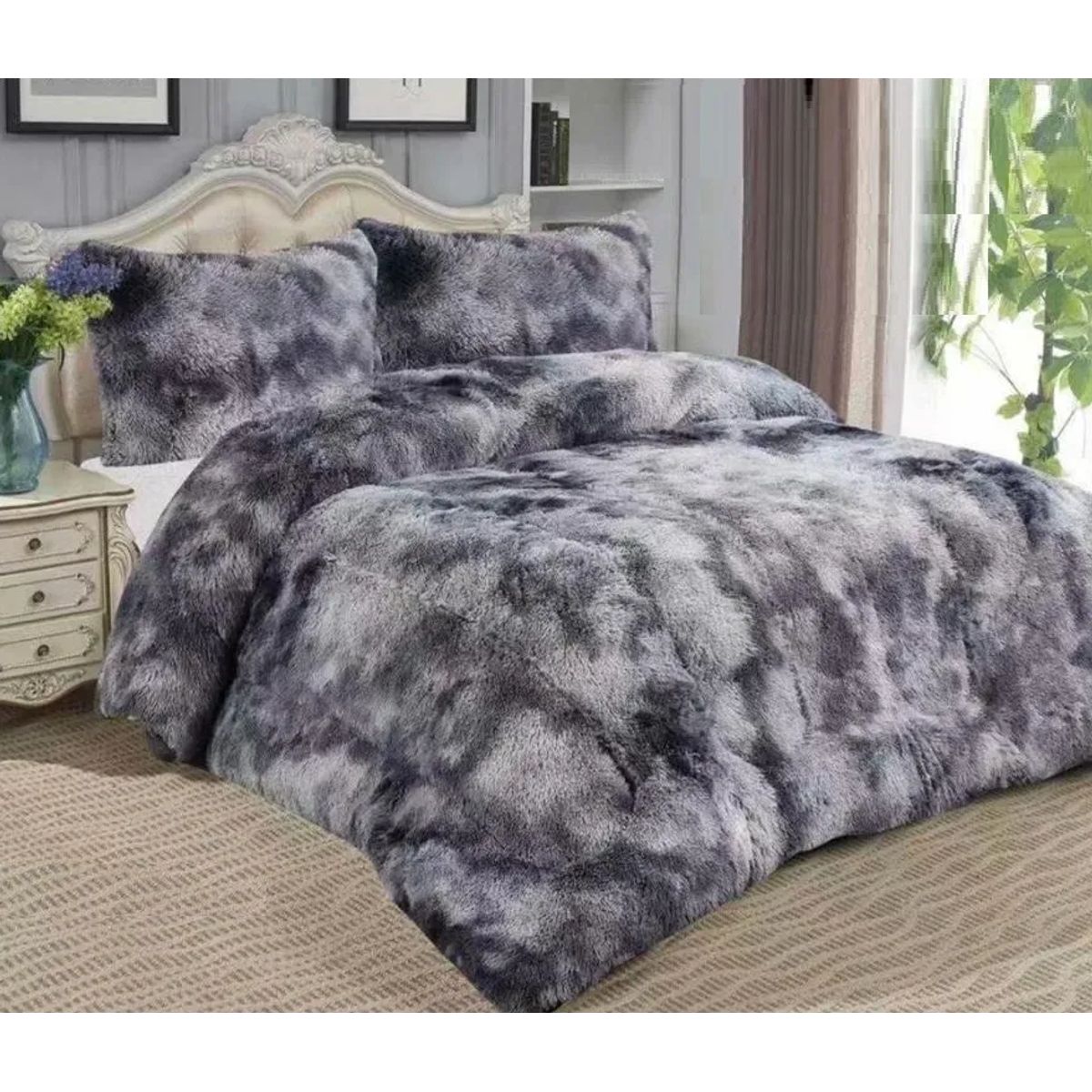 GENERICO - Cobertor Plumón Sherpa Chiporro Peludo 2 Plazas Cb6