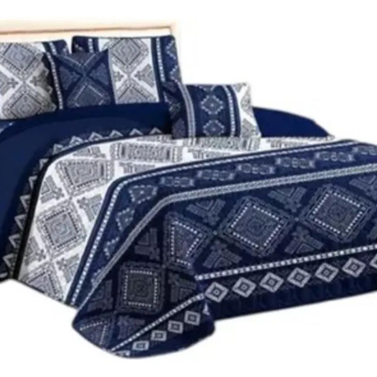 GENERICO - Quilt verano azul con rombos 2 plazas