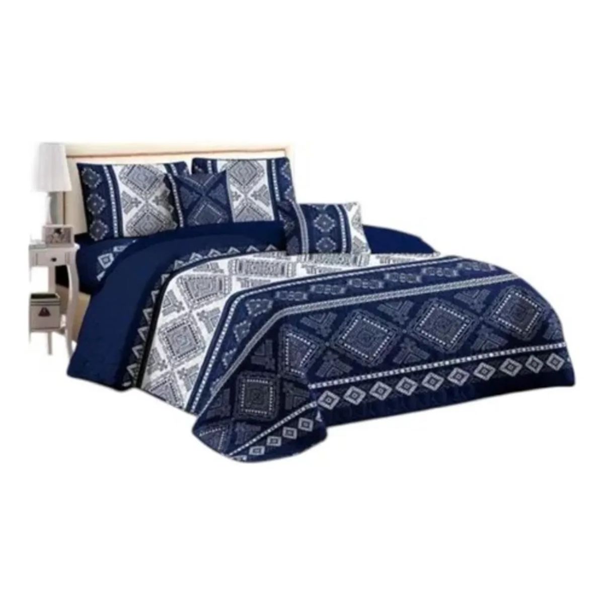 GENERICO - Quilt verano azul con rombos 2 plazas