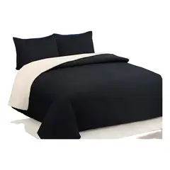 GENERICO - Cubrecama quilt sherpa king unicolor