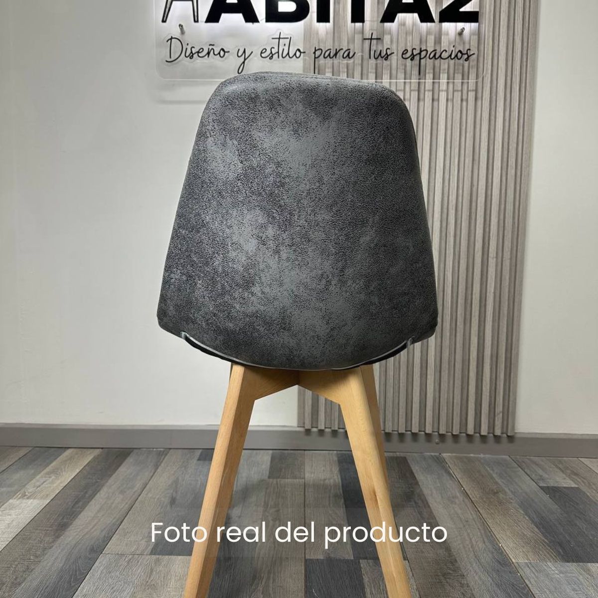 HABITA2 CHILE - Pack 4 silla de comedor capitone gamuza