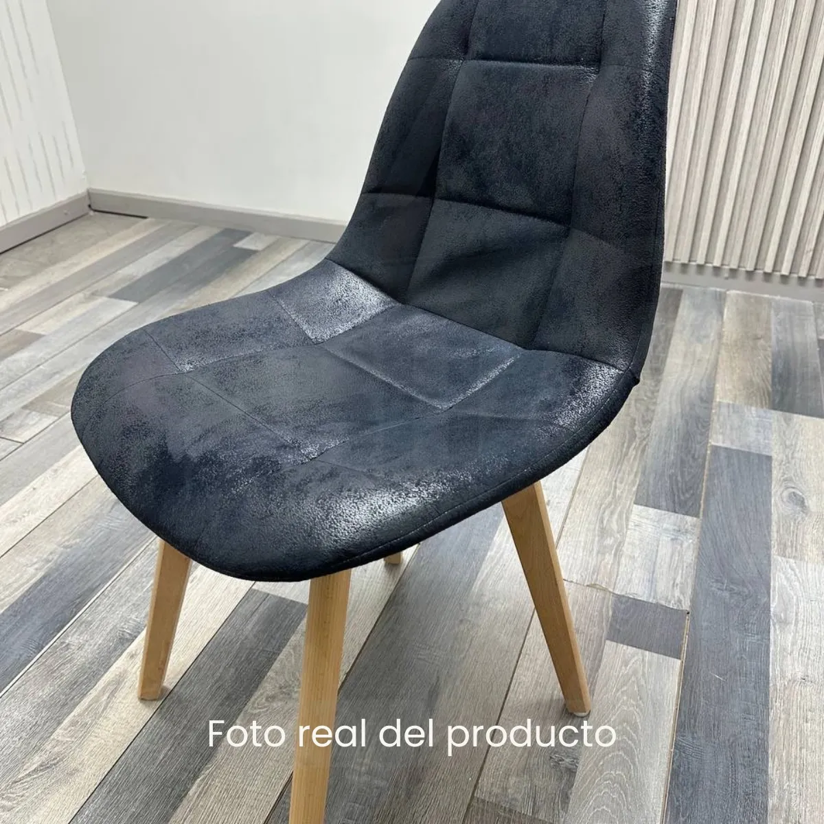 HABITA2 CHILE - Pack 4 silla de comedor capitone gamuza