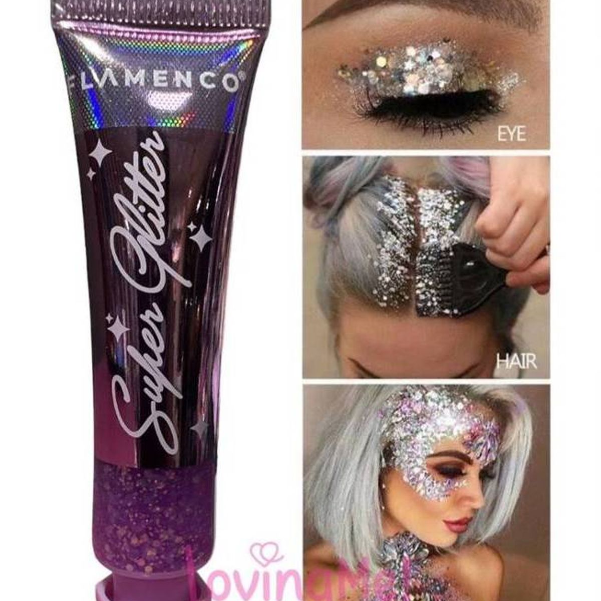 FLAMENCO - Glitter En Gel Para Cuerpo Cabello Y Rostro