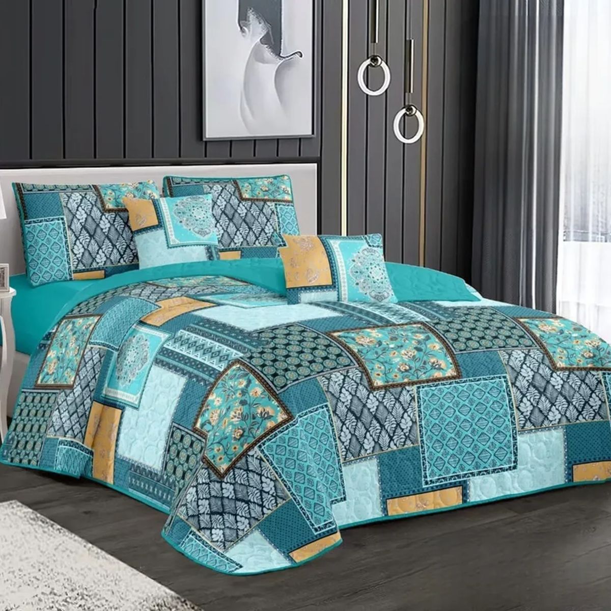 GENERICO - Quilt verano verde diseño flh746 king super king