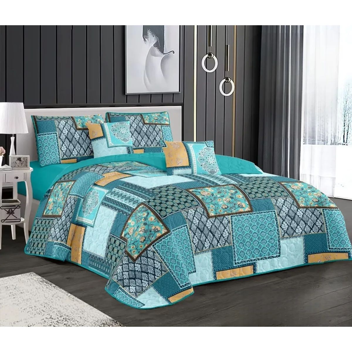 GENERICO - Quilt verano verde diseño flh746 king super king