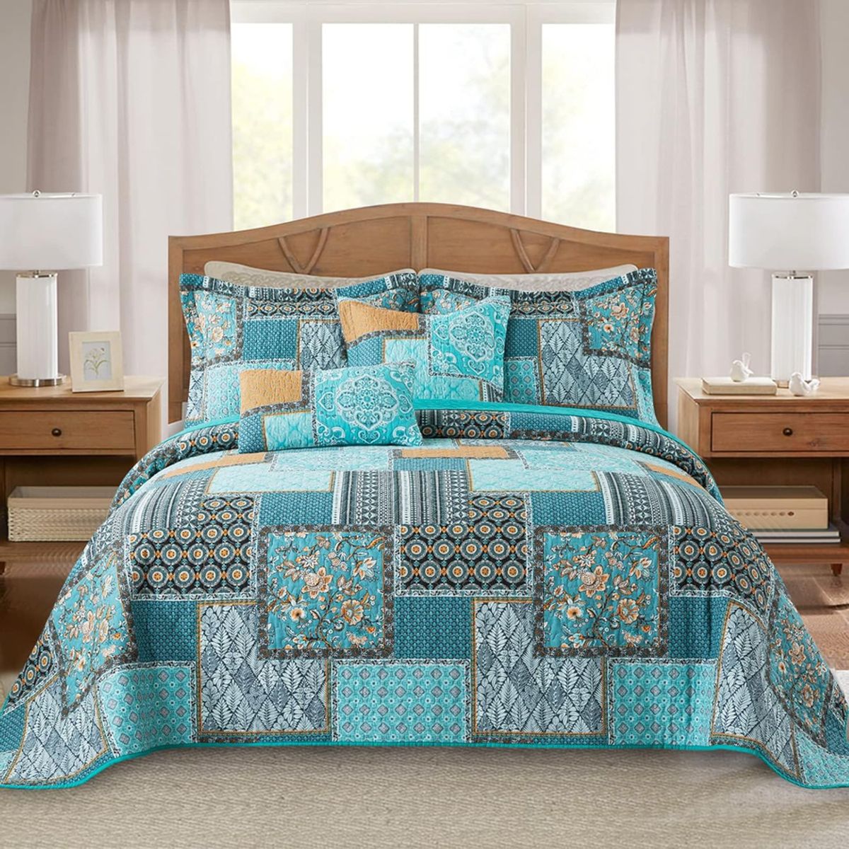 GENERICO - Quilt verano verde diseño flh746 king super king