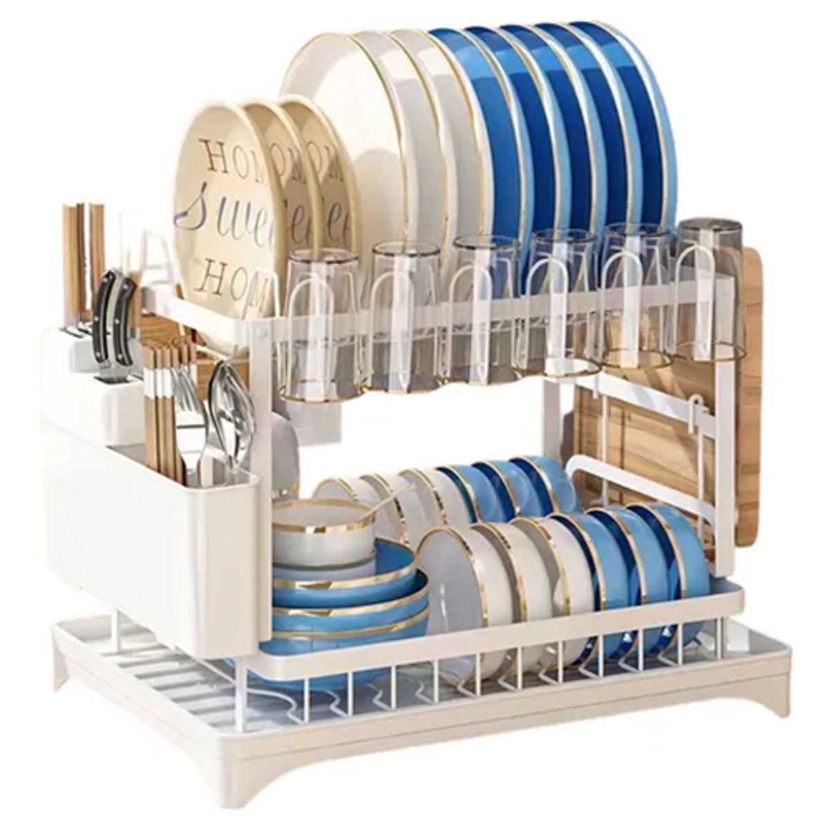 GENERICO - Secaplatos loza vajilla color blanco