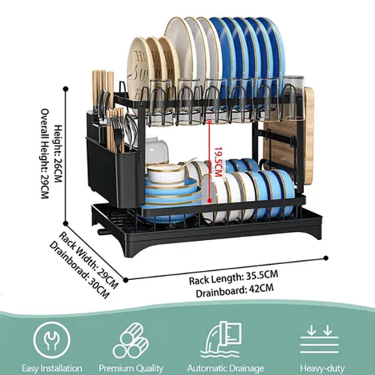 GENERICO - Secaplatos loza vajilla color blanco