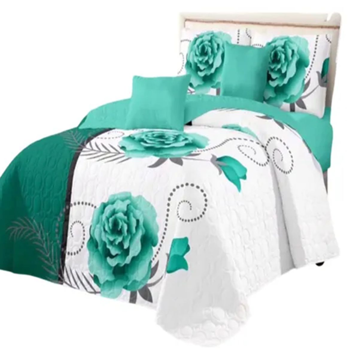 GENERICO - Cubrecama quilt 2 plazas primavera verano diseño a