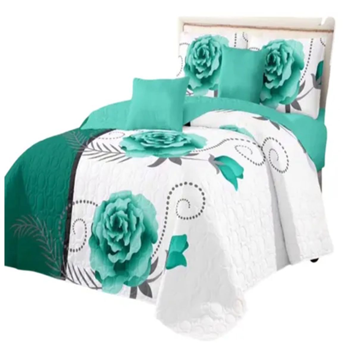 GENERICO - Cubrecama quilt 2 plazas primavera verano diseño a