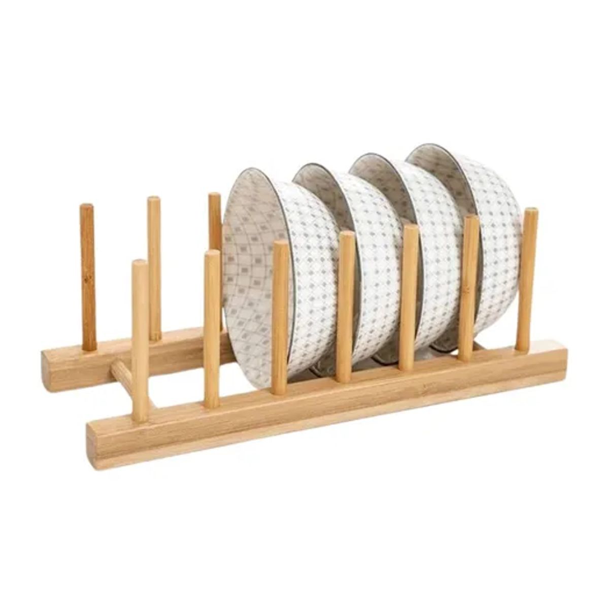 Organizador escurridor platos bambú color madera, marca GENERICO - Foto Principal